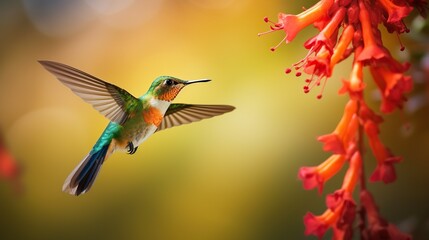 Fototapeta premium Wide-billed Hummingbird. background