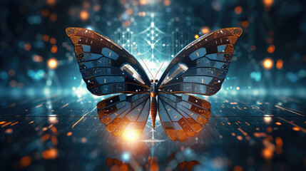 Cybernetic butterfly in the night