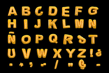 Inflatable Text Alphabet language. Balloon Text. Letters. Typeface. Words. Isolated. 3d Illustration.
