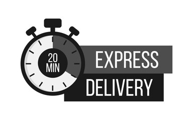 Express Delivery. Stopwatch. Online express delivery service, online order tracking. Vector illustration