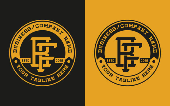 Premium BF logo design vector template. FB logo design vector template OR BF Interlocking logo, FB Interlocking logo