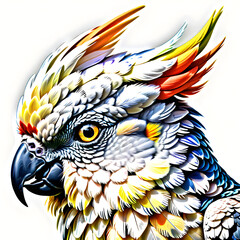 Vibrant Parrot Portraits: A Kaleidoscope of Feathery Beauty.(Generative AI)