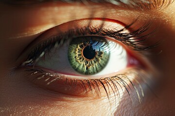 Naklejka premium Close up of beautiful eye, looking at the camera.