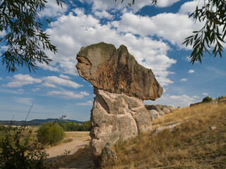 Phrygian valley. Forty Stairs Rock and Phrygian rock chambers by Lake Emre. Travel destinations in...