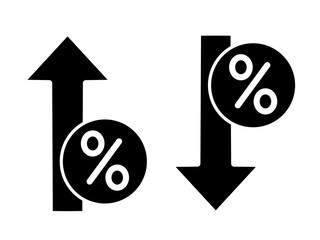 increase and decrease percent icon with simple design