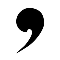 Comma sign vector on white background