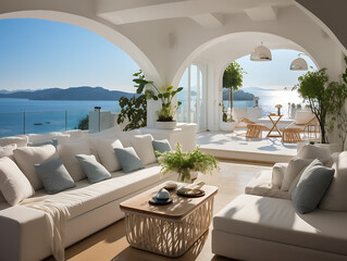 Ocean View Lounge with Crisp White Sofas