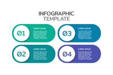 Business infographic. Vector Infographic label design template with number and 4 options or steps.