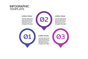 Business infographic. Vector Infographic label design template with number and 3 options or steps.