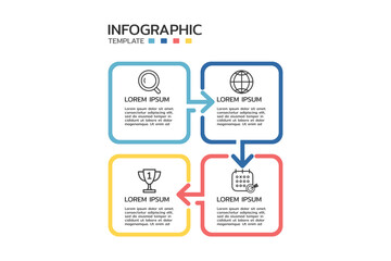 Business infographic. Vector Infographic label design template with number and 4 options or steps.