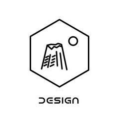 Mountain illustration symbol with logo design.