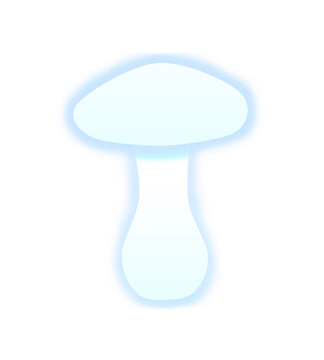 Illustration design of glowing mushrooms