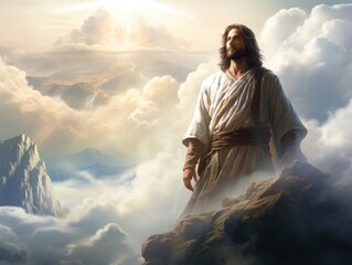 Jesus Christ In Heaven - obrazy, fototapety, plakaty