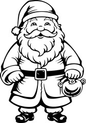 Coloring book for children, Santa Claus. AI generated illustration