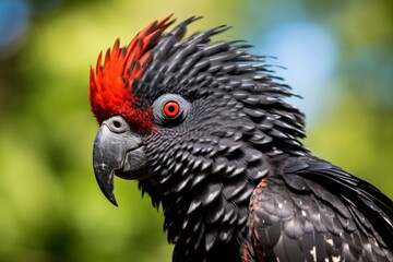 A Beautful Red Tailed Black Cockatoo.