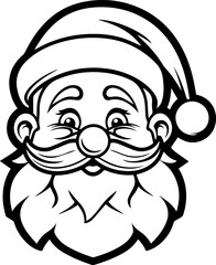 Santa Clause with gift bag. Coloring book. Coloring pages. Winter illustration in outlines. Christmas vector illustration. Ready postcard. Children coloring book AI generated illustration