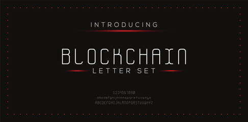 BLOCKCHAIN special and original font letter design. modern tech vector logo typeface for company.