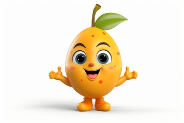 Mango cartoon character isolated on a white background