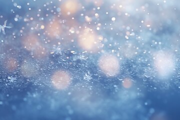 Winter snowflakes and bokeh lights background templates