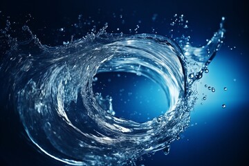 Water splash in a circle blue colors banners