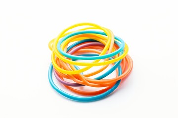 Rubber bands isolated on a white background