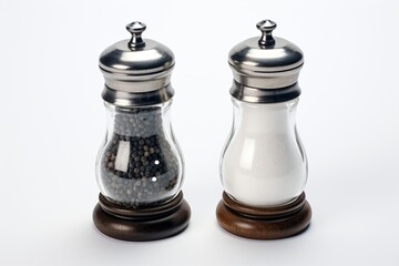 Salt and pepper shakers isolated on a white background