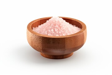 Salt in a bowl, isolated on a white background