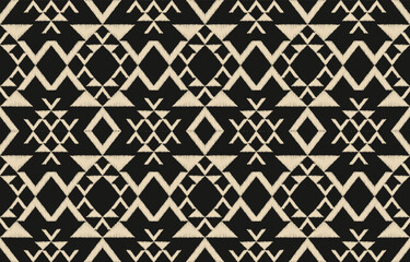 Ethnic abstract ikat art. Aztec ornament print. geometric ethnic pattern seamless  color oriental.  Design for background ,curtain, carpet, wallpaper, clothing, wrapping, Batik, vector illustration.