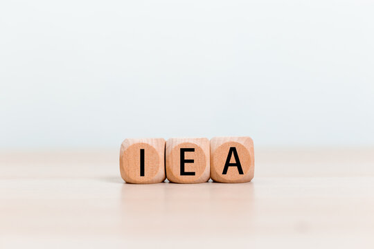 IEA On Wooden Cube. International Energy Agency.