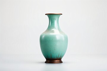 A green vase isolated on a white background