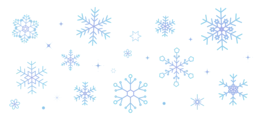 Fotobehang 水色と紫色のグラデーションの雪の結晶の背景イラスト　壁紙イラスト　ベクター素材　snow crystal　snowflake © gelatin