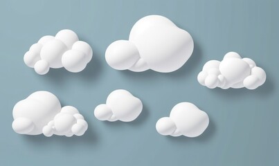 Bubble speech shape in white paper texture. Set of balloon text isolated for retro comic and design