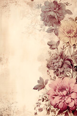 Vintage paper with flowers