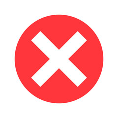 Prohibited cross mark icon. Restriction. Vector.