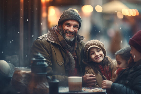 Christmas Compassion: Vagabond Sharing Warm Beverages with Kids During the Winter Season