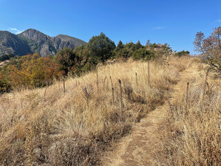 Hiking trails in the hills surrounding Matka Canyon, North Macedonia