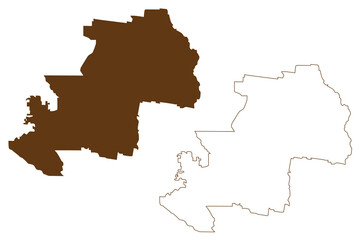 Shire of Northern Grampians (Commonwealth of Australia, Victoria state, Vic) map vector illustration, scribble sketch Northern Grampians Shire Council map