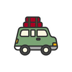 Travel car colored icon