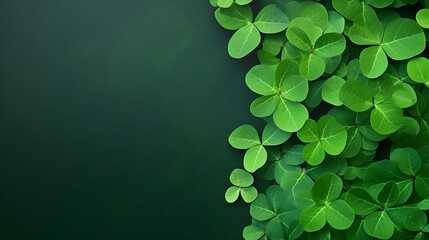 Irish shamrock green background with space for text - obrazy, fototapety, plakaty