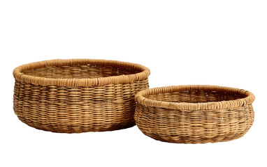 Handwoven Basketry Artistry on Transparent Background