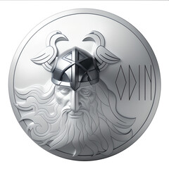 Odin viking head in circle steel gypsum cast pendant ornament