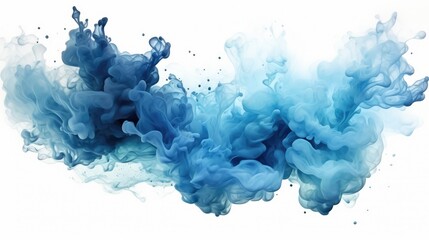 isolated blue watercolor splash on white background 