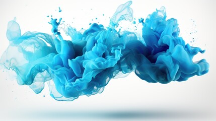 isolated blue watercolor splash on white background 