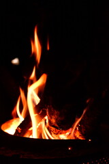Campfire in darkness background red black Hot DIY