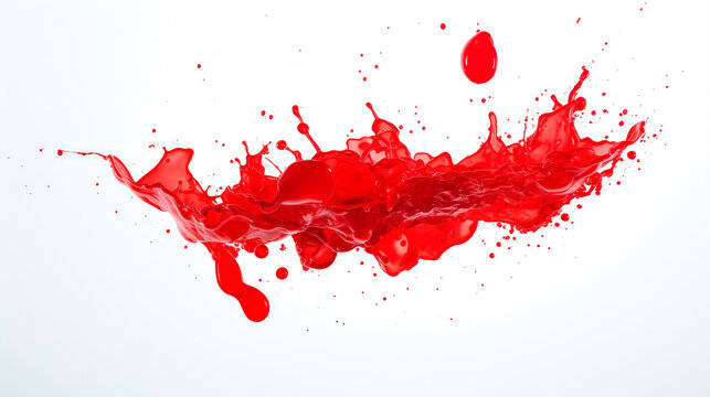Red isolated ink splash on white background © ZEKINDIGITAL