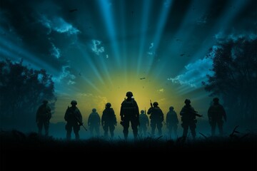 Guardians of the Night Army soldier silhouettes watch over