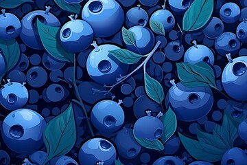 Abstract blueberries background illustration. Generative AI