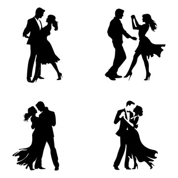 silhouettes of bride and groom