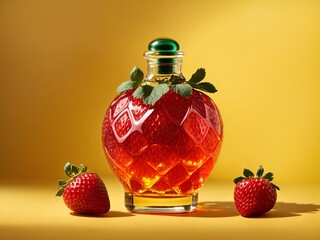 Strawberry perfume concept - obrazy, fototapety, plakaty