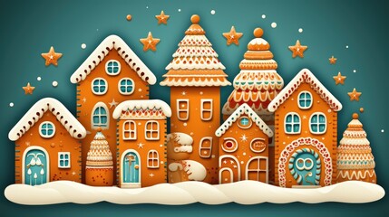 Christmas festive background with cookies and candies. New Year's abstraction.